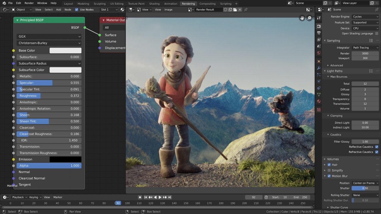 Blender 3D rendering example