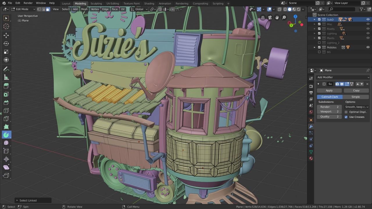 Blender 3D modeling